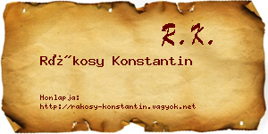 Rákosy Konstantin névjegykártya